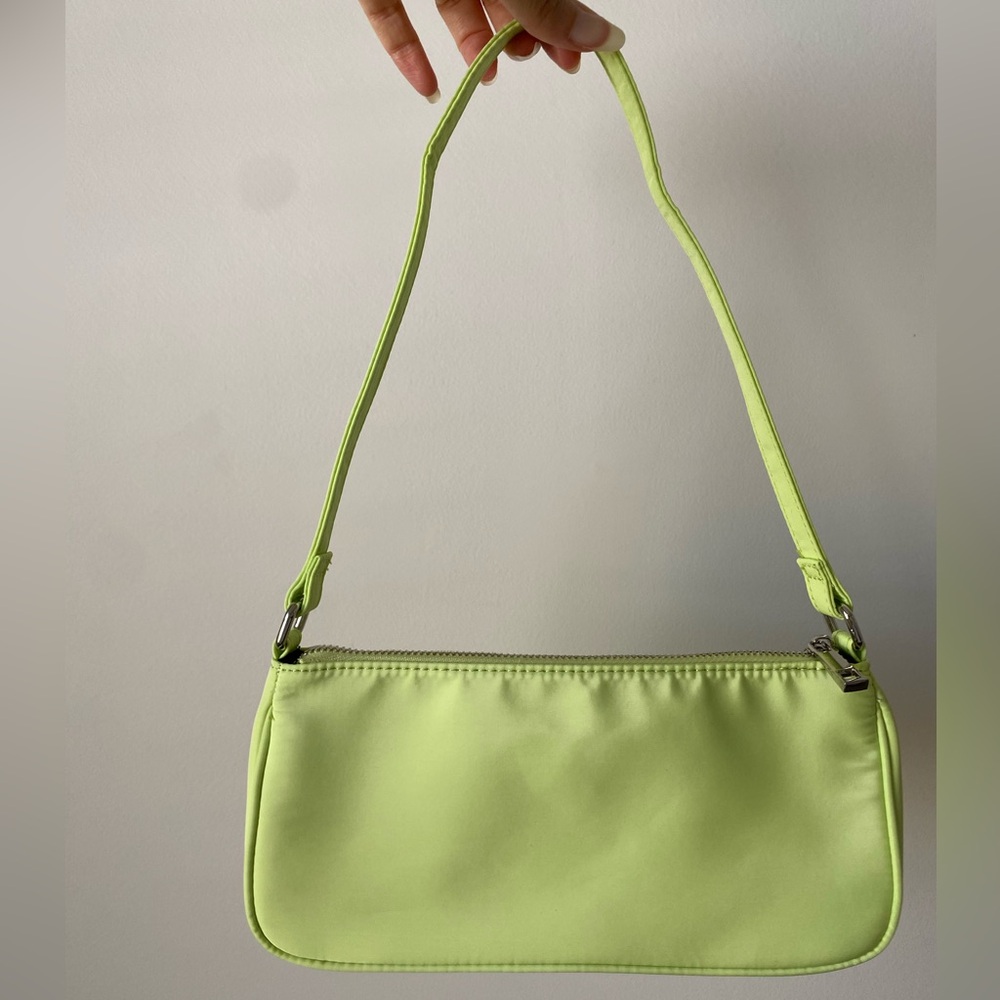 Slim 90s Minimalist Shoulder Bag Handbag Pistachio Lime Light Green - Picture 10 of 12